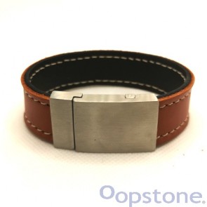 Pulseira de couro marrom